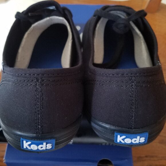 KEDS CHAMPION CANVAS SNEAKERSBLACK/BLACK| SIZE 9 XW (EXTRA WIDE) - Picture 6 of 8